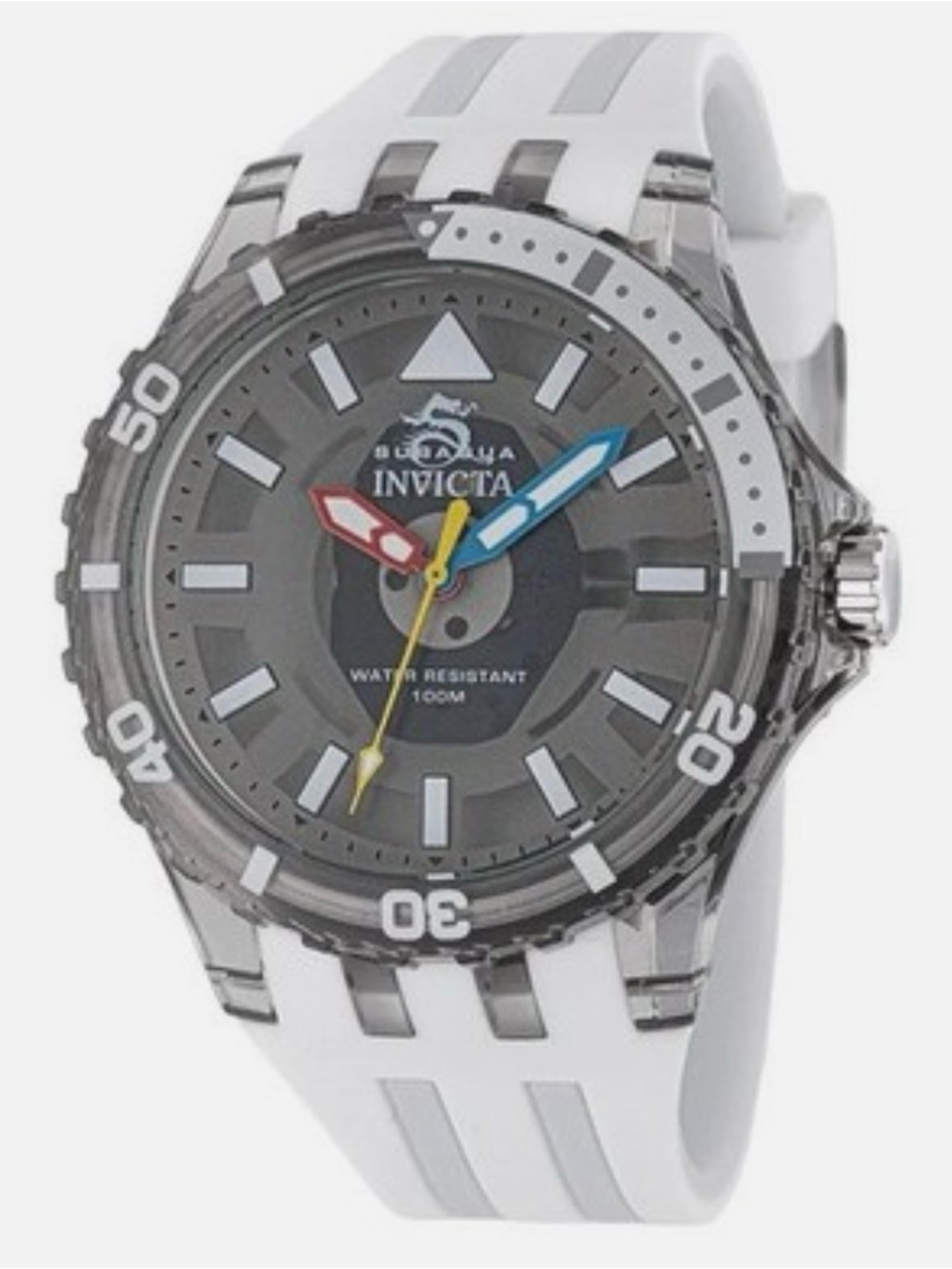 NIB Invicta White Strap Dive Watch with Multicolor Hands 100M